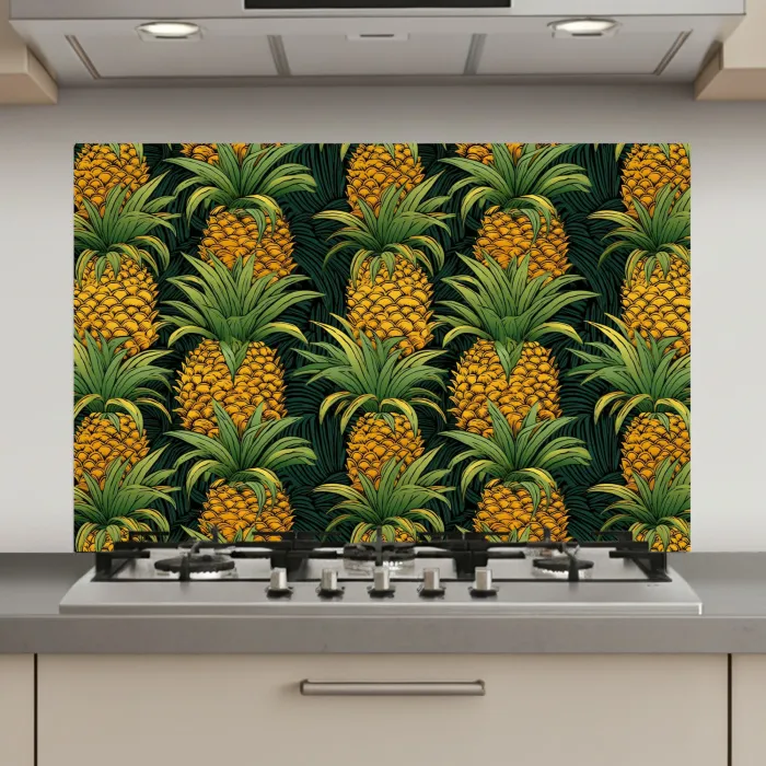 Illustratie - Patroon - Ananas keuken achterwand spatscherm klein 900 -3d_website