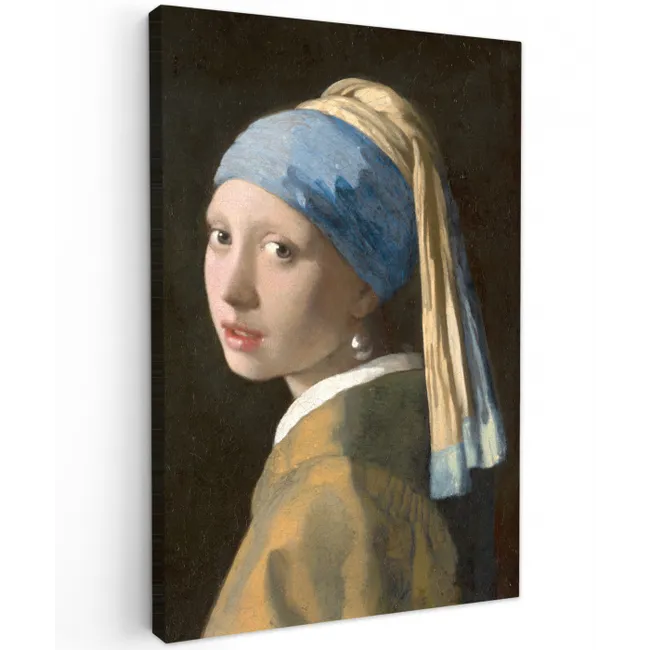 Meisje met de Parel - Schilderij van Johannes Vermeer canvas 2cm klein -z3d