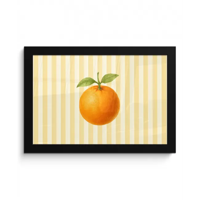 Sinaasappel - Strepen - Oranje - Zomers fotolijst zwart zonder passe partout klein -3d