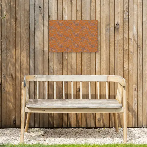 Oranje - Sierlijk - Bloemen Tuinposter op houten frame 2 cm dik klein 845 -sfeer4