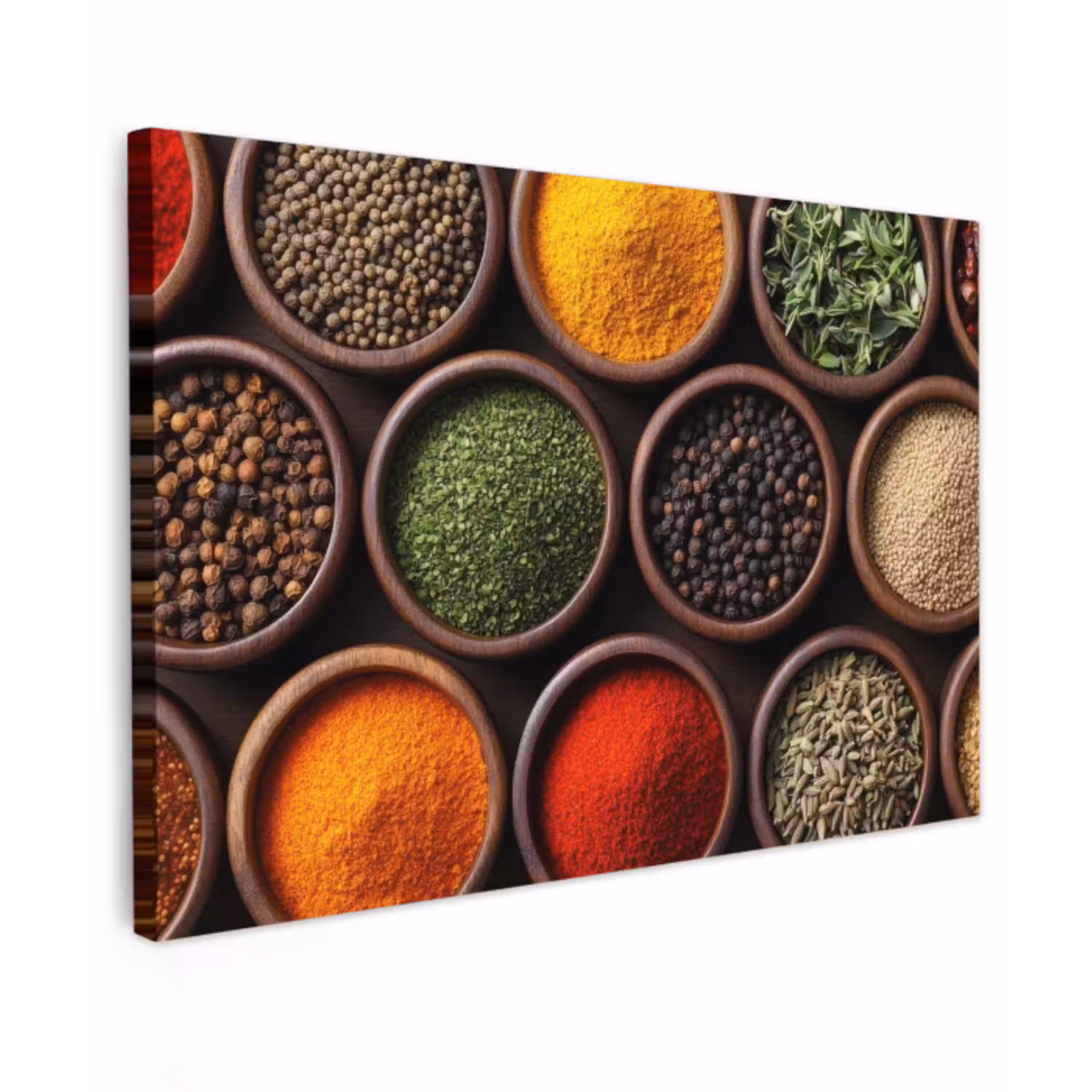 Bakjes - Hout - Kruiden - Kleurrijk Tuinposter op houten frame 2 cm dik klein -3d