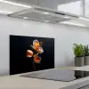 Bloem - Orchidee - Oranje keuken achterwand spatscherm klein -3d_schuin