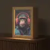 Graffiti - Chimpansee - Koptelefoon - Aap Light Box met kabel (Tafellamp) klein -z3d_website
