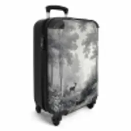 Bos - Hert - Zwart - Wit NBS - Handbagage koffer - Volwassenen Unisex middel -productfoto_3d
