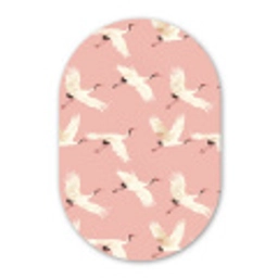 Modern - Kraanvogels - Roze Wandcirkel Ovaal Aluminium middel 839 -3d