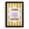 More coffee - Geel - Paars - Strepen - Mok fotolijst zwart zonder passe partout klein -3d