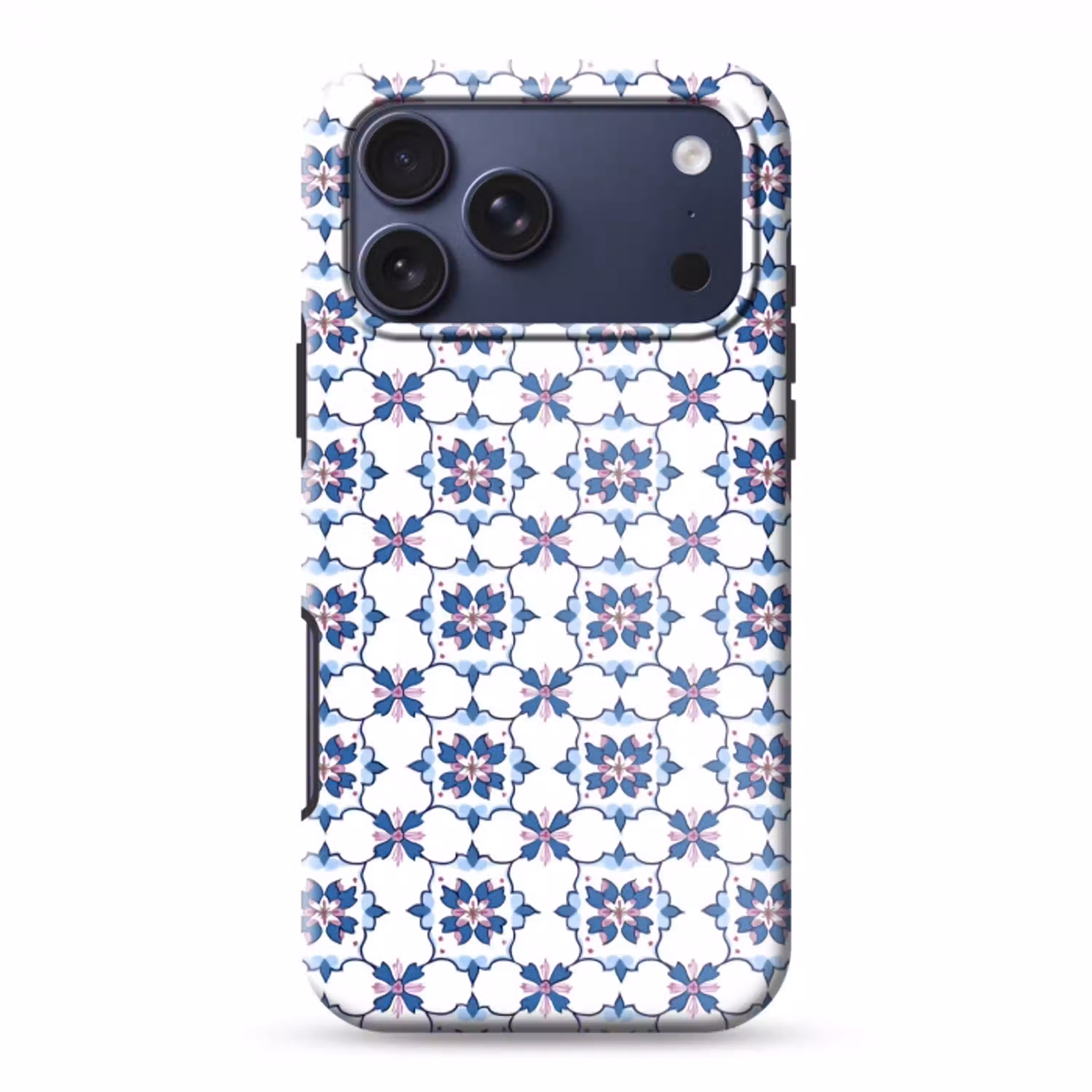 Modern - Patroon - Blauw - Roze Toughcase MagSafe Apple iPhone 17 Pro Max klein 1019 -3d