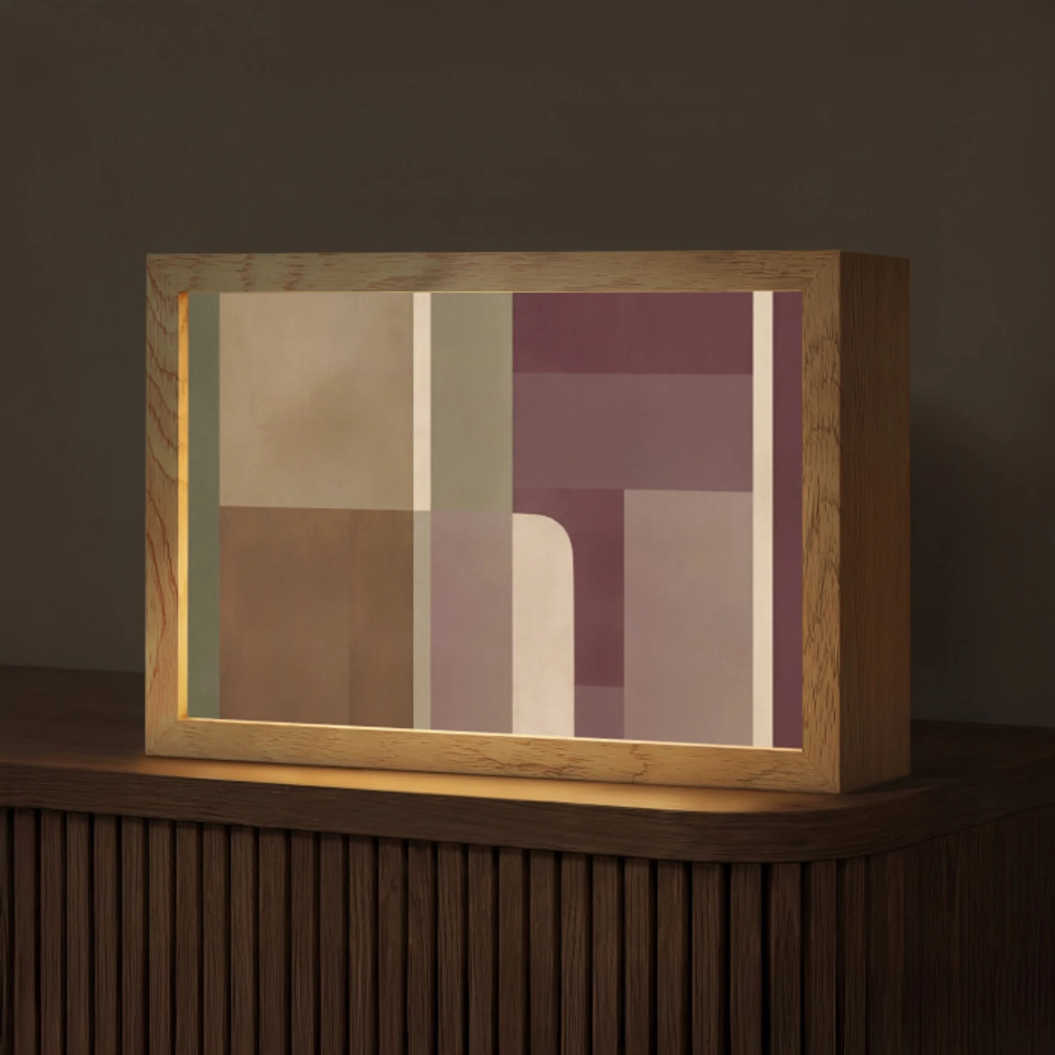 Vlakken - Abstract - Bordeaux - Lijnen Light Box met kabel (Tafellamp) klein -z3d_website