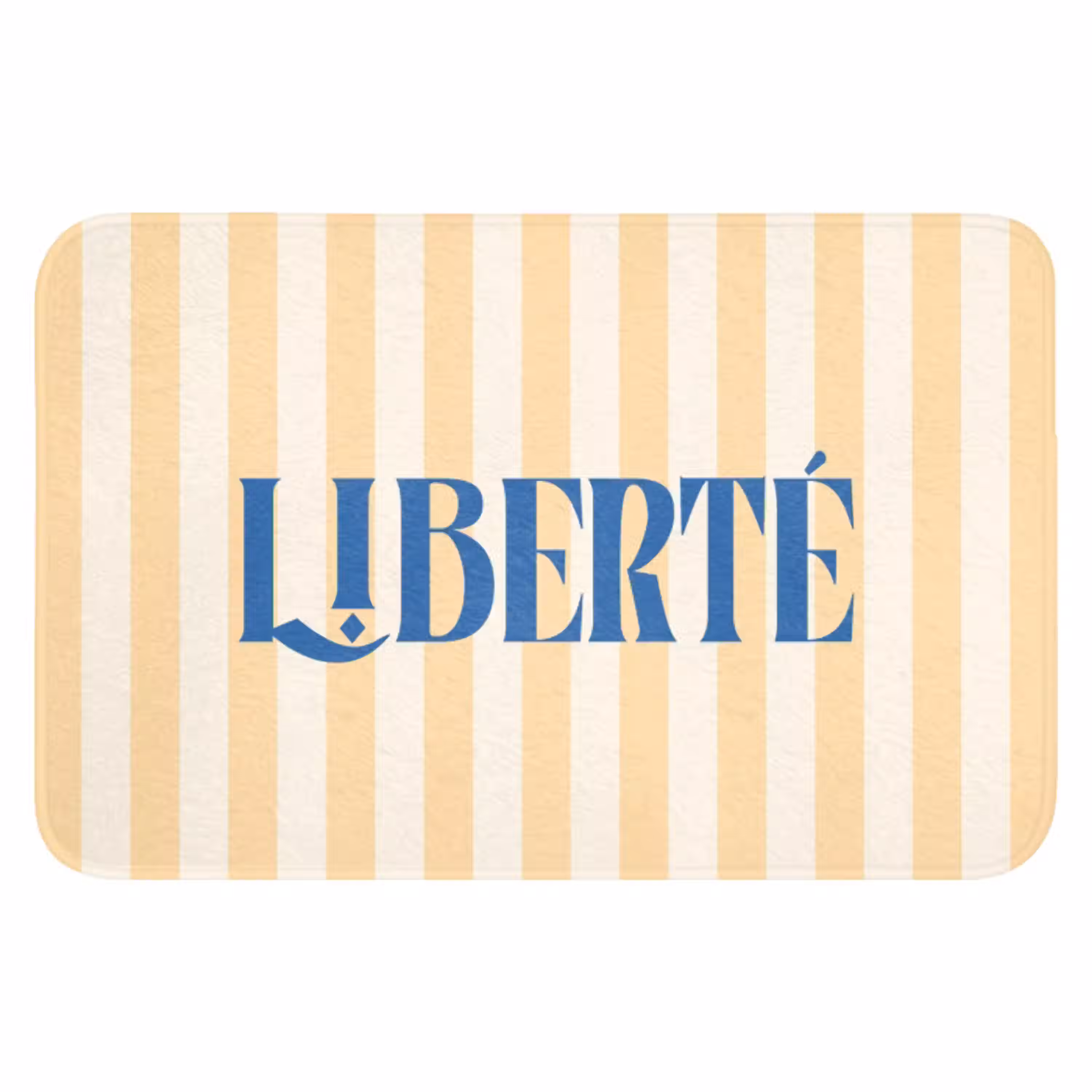 Blauw - Geel - Strepen - Liberté WCmat klein -3d