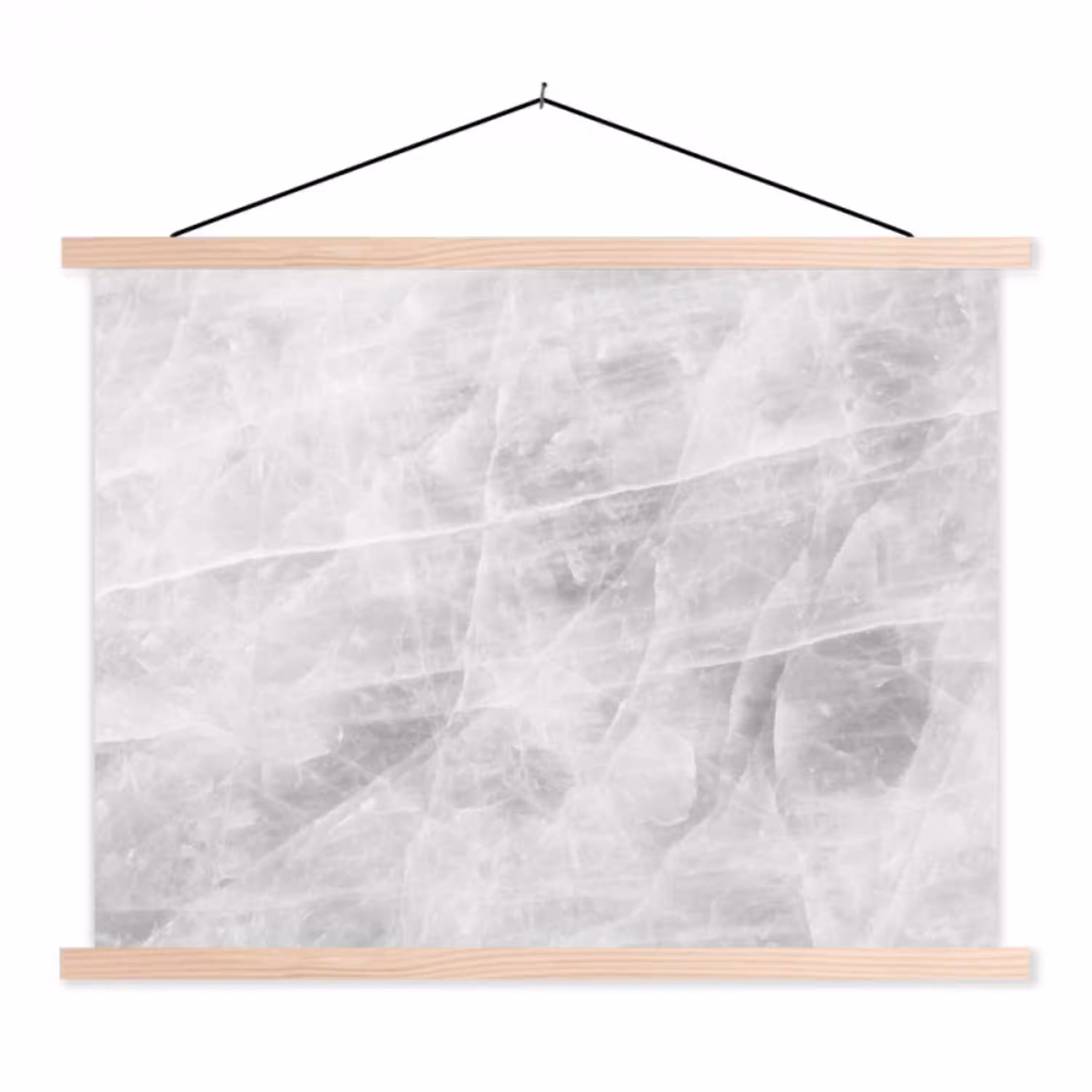 Marmer - Steen - Wit - Luxe - Marmerlook textielposter latten blank klein -3d