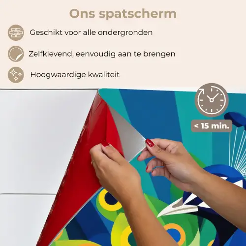 Pauw - Cirkels - Blauw keuken achterwand spatscherm klein -spatscherm_NL