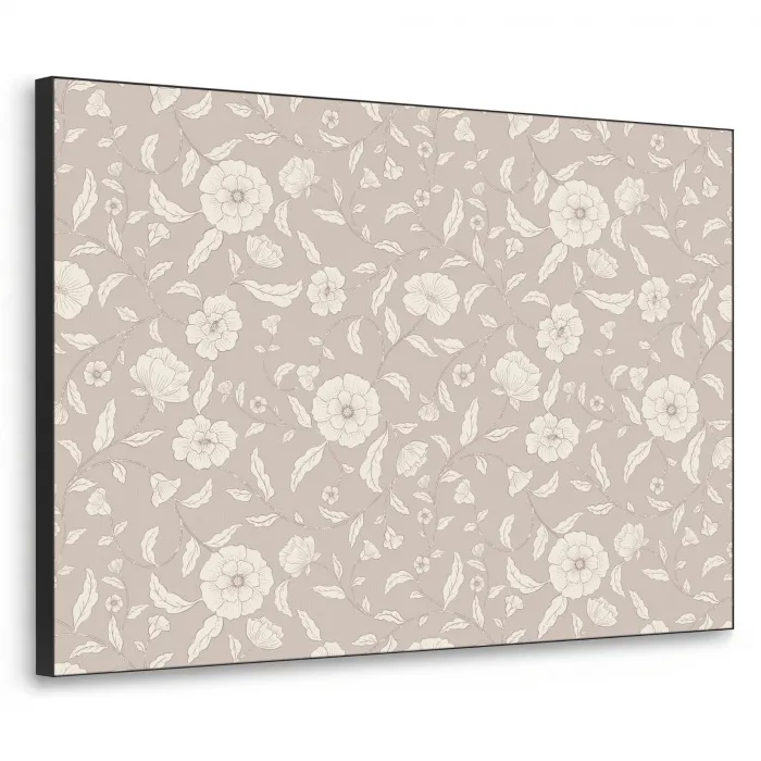 Bloemen - Blaadjes - Patroon Textielframe zwart klein 947 -3d