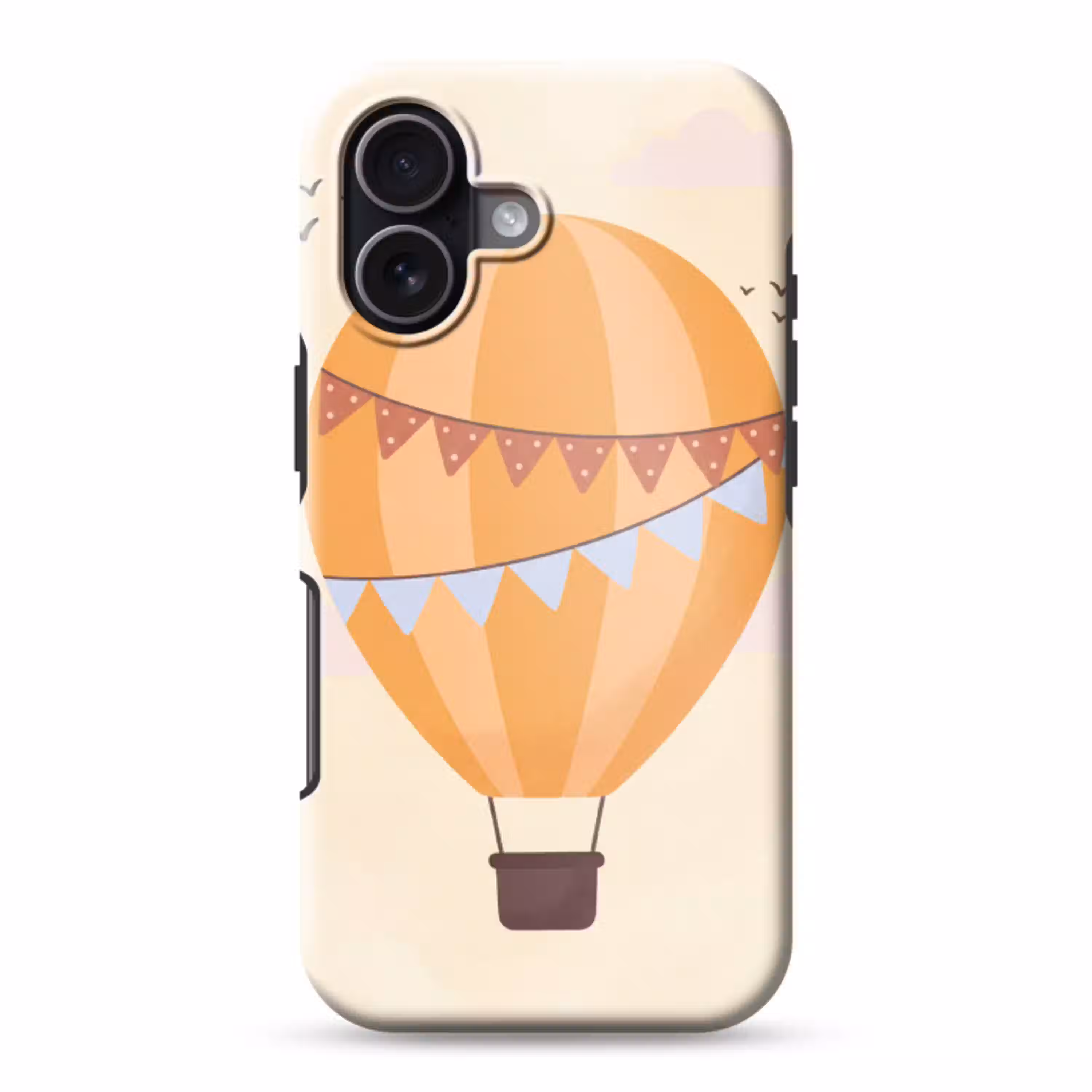 Luchtballon - Slingers - Avontuur - Illustratie - Oranje Toughcase MagSafe Apple iPhone 17 klein -3d