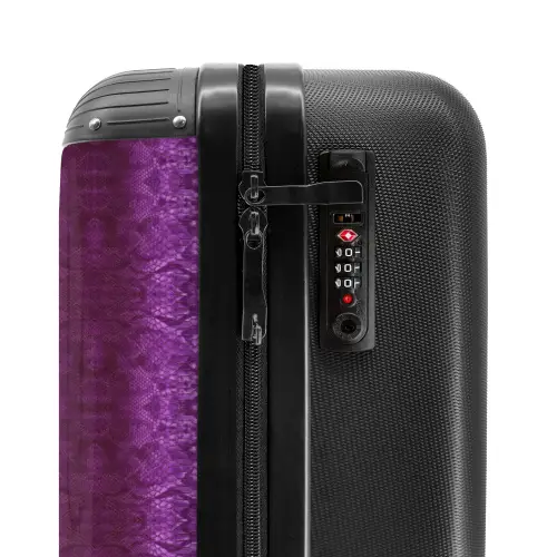 Dieppaars slangenhuid met symmetrische schubstructuur NBS - Handbagage koffer - Kinderen Unisex middel -slot