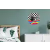 Hamburger - Stippen - Golven - Kleuren Wandcirkel aluminium klein -slaapkamer
