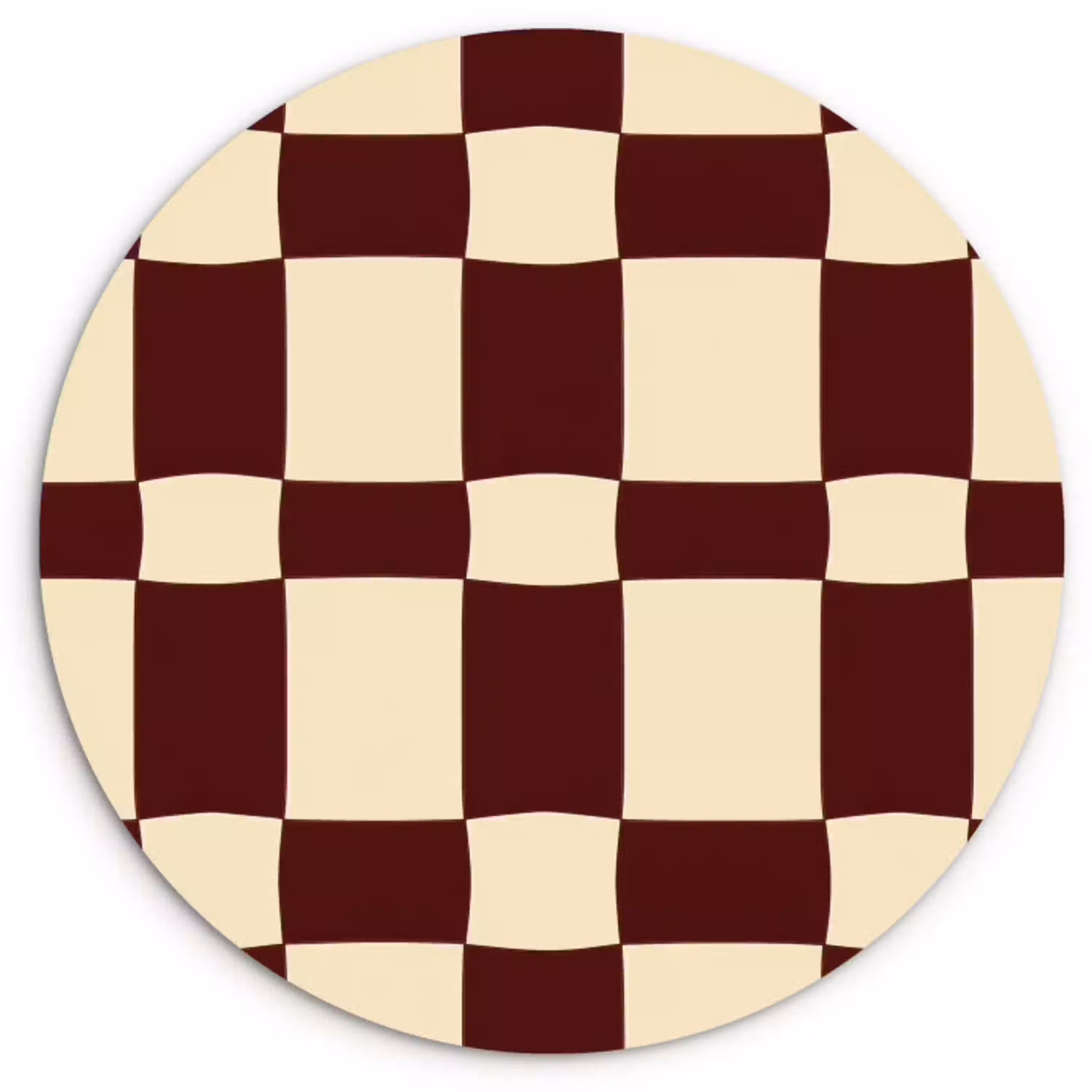 Retro - Patroon - Bruin Wandcirkel kunststof plaat 5mm dik klein 188 -3d