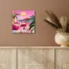 Stad - Roze - Palmbomen aluminium wit klein -sfeer4