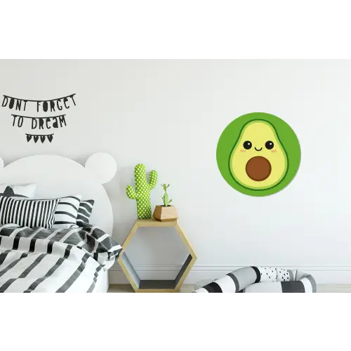 Avocado - Groen - Speels Wandcirkel aluminium klein -kinderkamer