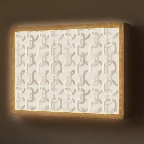 Motief - Abstract - Beige Light Box met batterij (Wandlamp) middel 907 -z3d_website