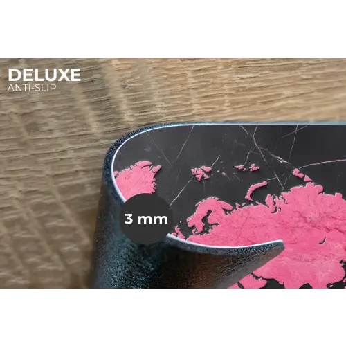 Wereldkaart - Roze - Marmer Placemat vinyl groot -closeup