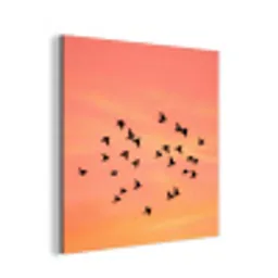 Zwerm - Vogels - Oranje aluminium wit klein -3d