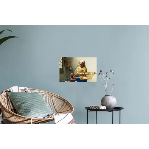 Melkmeisje - Goud - Quotes - Schilderij - Oude meesters Muursticker klein -plant