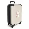 Eenhoorn omringd door stippen in beige kleuren NBS - Handbagage koffer - Kinderen Unisex middel -productfoto_3d