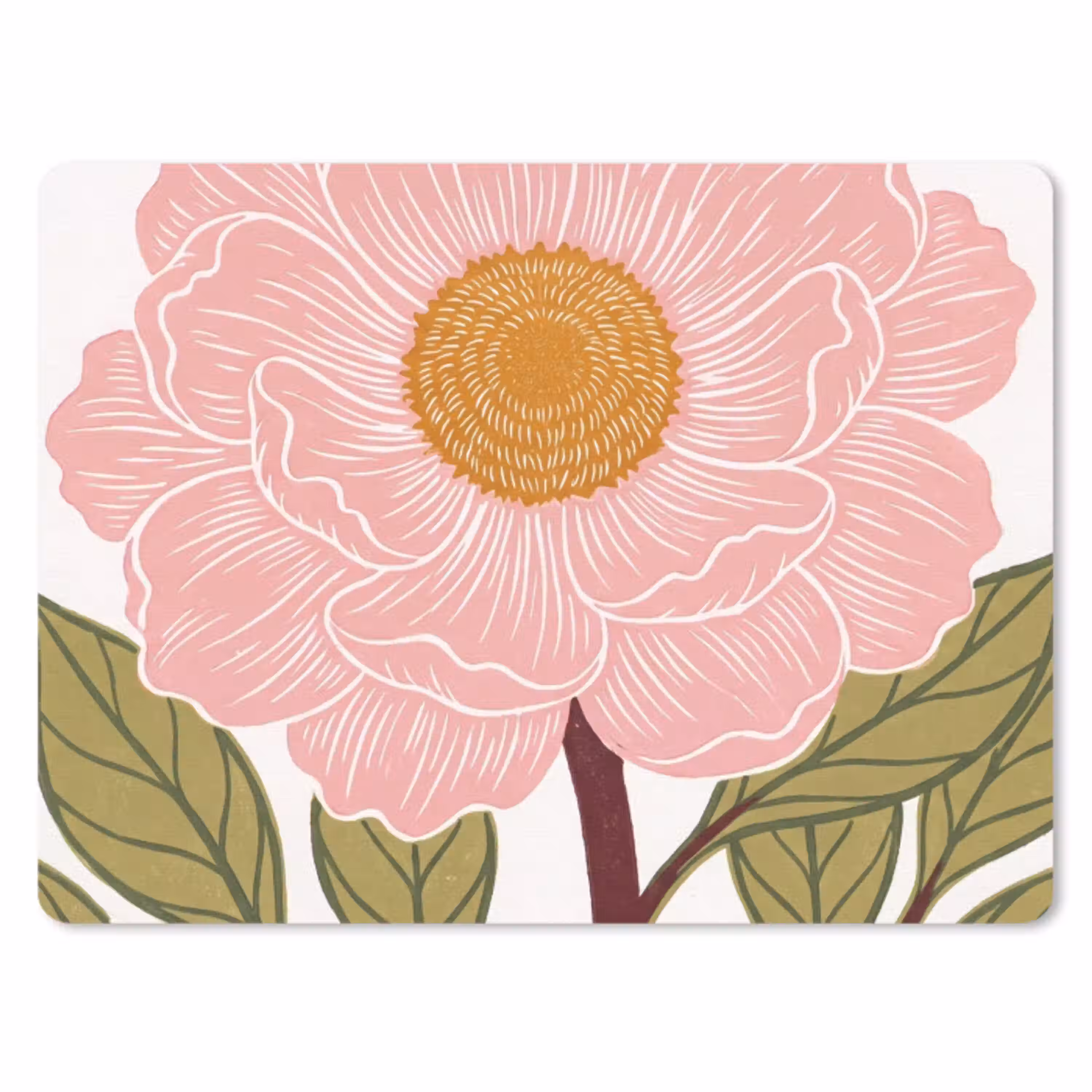 Bloemen - Roze - Illustratie muismat rubber klein -3d
