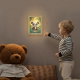 Panda - Cartoon - Bamboebos - Zwart Light Box met kabel klein -sfeer4a_kind