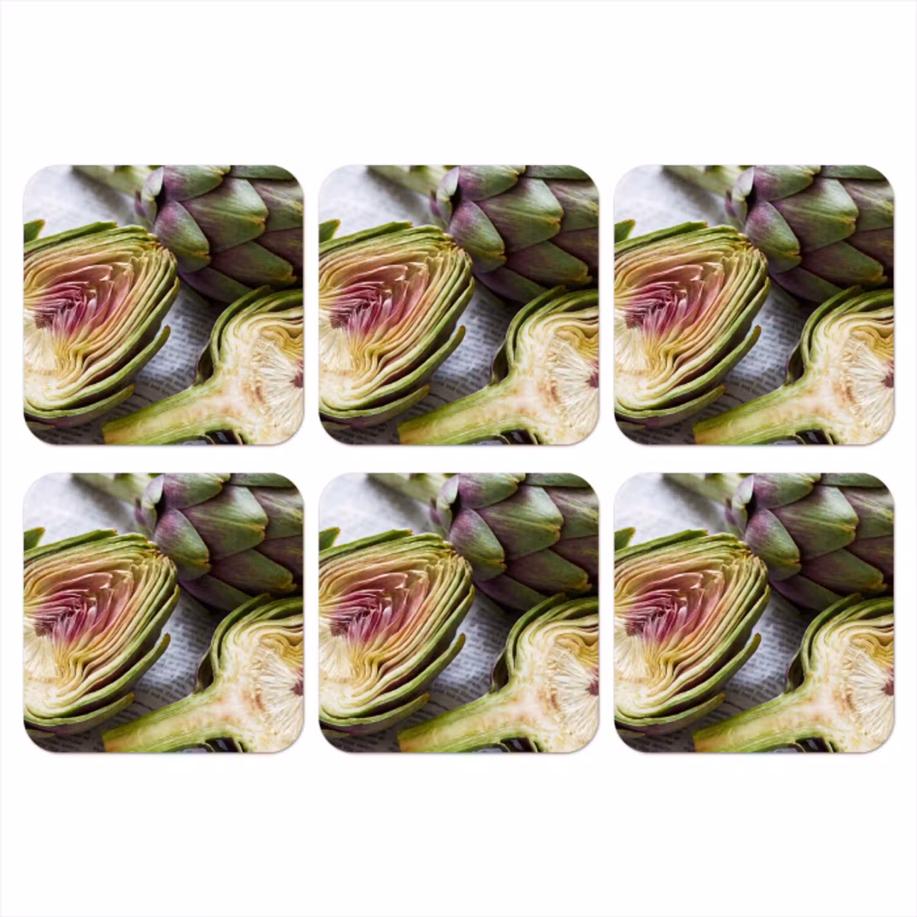 Artisjok - Doorgesneden - Eten onderzetter kurk middel -3d