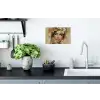 Vrouw - Bloemen  - Goud - Portret Muursticker klein -keuken