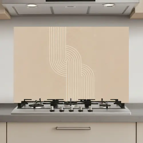 Parallelle lijnen - Lichte textuur - Beige keuken achterwand spatscherm klein -3d_website