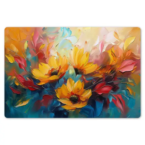 Bloemen - Zonnebloemen - Kunst - Geel Placemat vinyl groot -zzsfeer1_Kitchenyeah-website