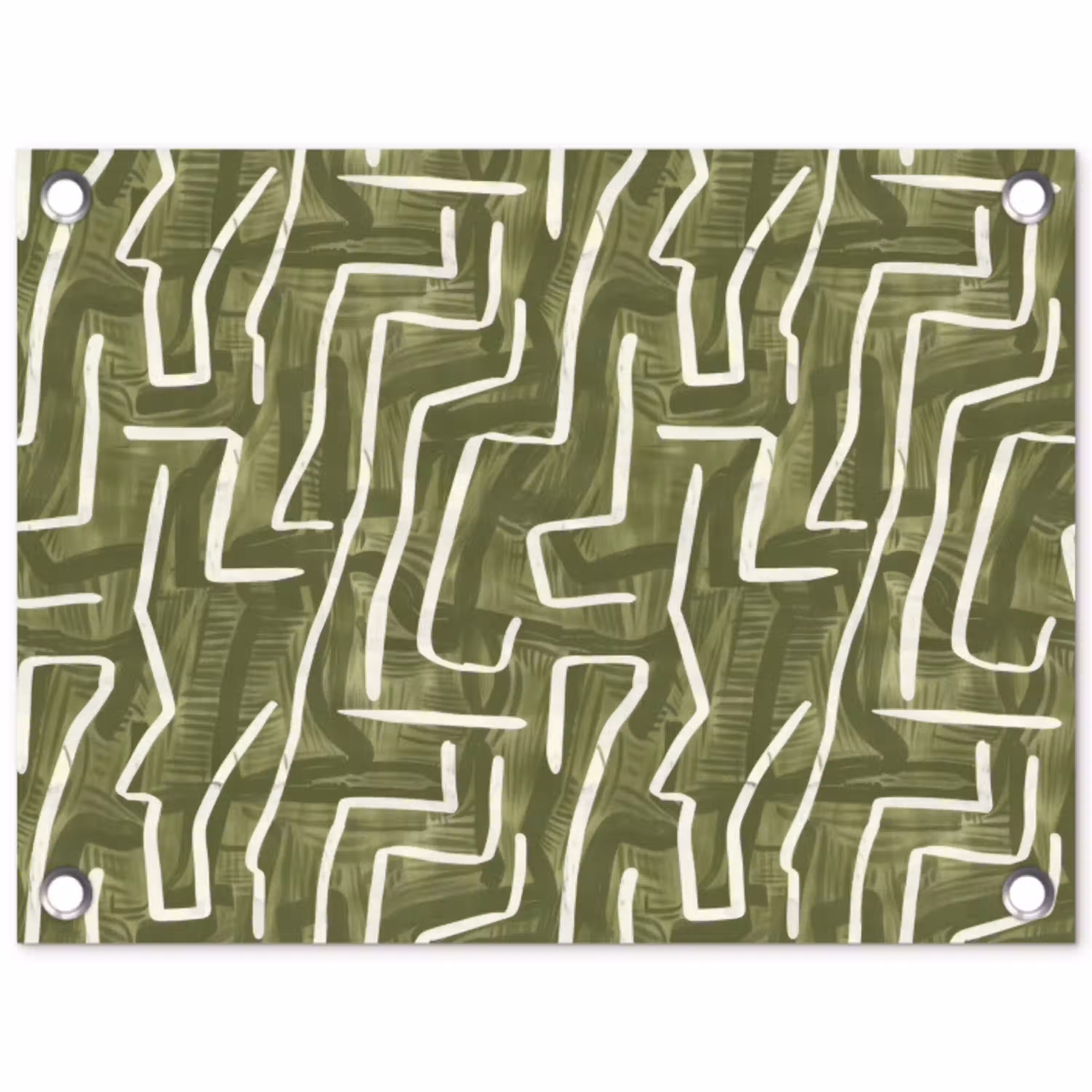 Groen - Abstract - Penseelstreken - Patroon tuinposter los doek klein 239 -3d