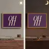 Oh hi - Paars - Minimalistisch Light Box met batterij (Wandlamp) middel -sfeer3