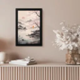 Zon - Japans - Traditioneel fotolijst zwart zonder passe partout klein -sfeer5