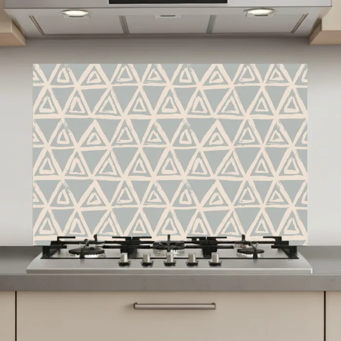 Patroon - Driehoek - Blauw - Grijs keuken achterwand spatscherm klein 900 -3d_website
