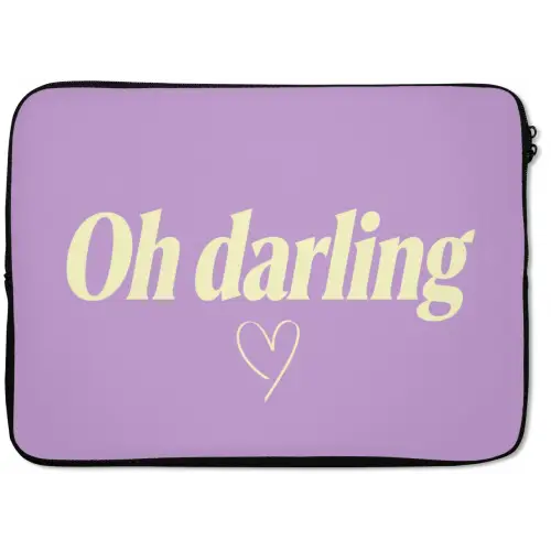 Oh darling - Hart - Paars laptophoes neopreen klein -zkaufland3dotto