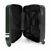 Donkergroene achtergrond met wit kruispatroon linksonder NBS - Handbagage koffer - Kinderen Unisex middel -binnenkant