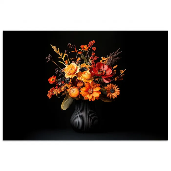 Herfst - Boeket - Oranje poster papier klein -3d