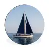 Zeilboot - Zee - Blauw Wandcirkel aluminium klein -3d