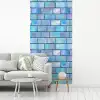 Blauw - Glans - Muur fotobehang vinyl groot 64 -woonkamer