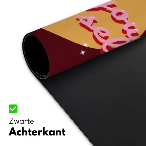 love your damn self - Cirkel - Glitter - Rood Muismat XXL klein -sfeer2