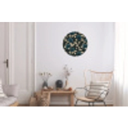 Botanisch - Bloemen - Blauw Wandcirkel aluminium klein 190 -woonkamer
