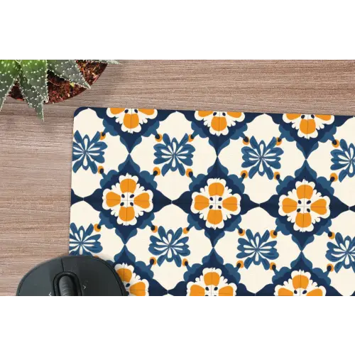 Klassiek - Geometrisch - Blauw muismat rubber klein 262 -closeup