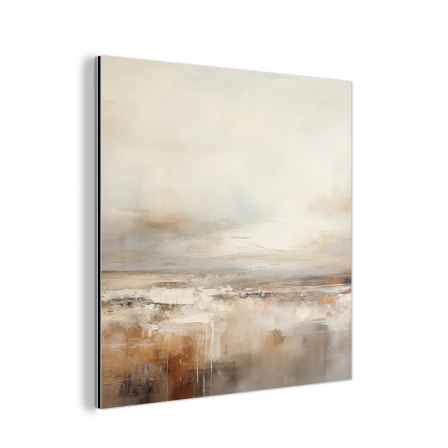 Kunst - Industrieel - Grijs - Bruin - Abstract aluminium wit klein -3d