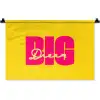 Dream big - Geel - Roze Wandkleed katoen klein -zz3d