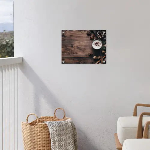 Winter - Houtlook - Stilleven tuinposter los doek klein -sfeer8