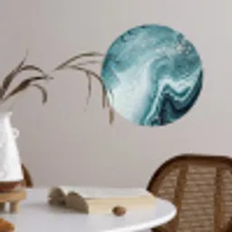 Edelstenen - Blauw - Natuur - Marmer - Abstract Wandcirkel behangsticker klein -sfeer3