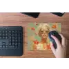 Goudvissen - Oranje - Vrouw - Blond muismat rubber klein -toetsenbord
